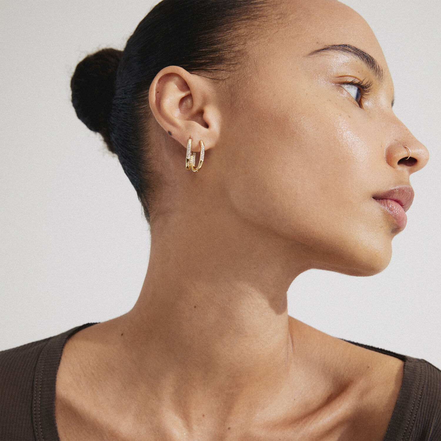 STAR recycled hoops, guldbelagt Twi