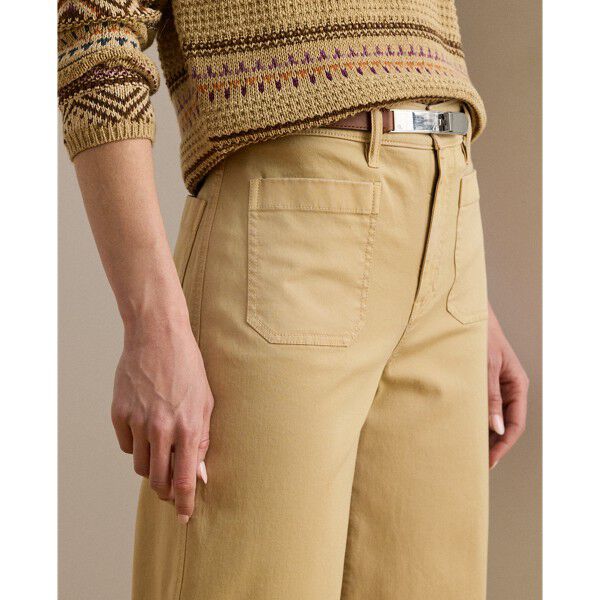 Stretch Chino Wide-Leg Cropped Pant