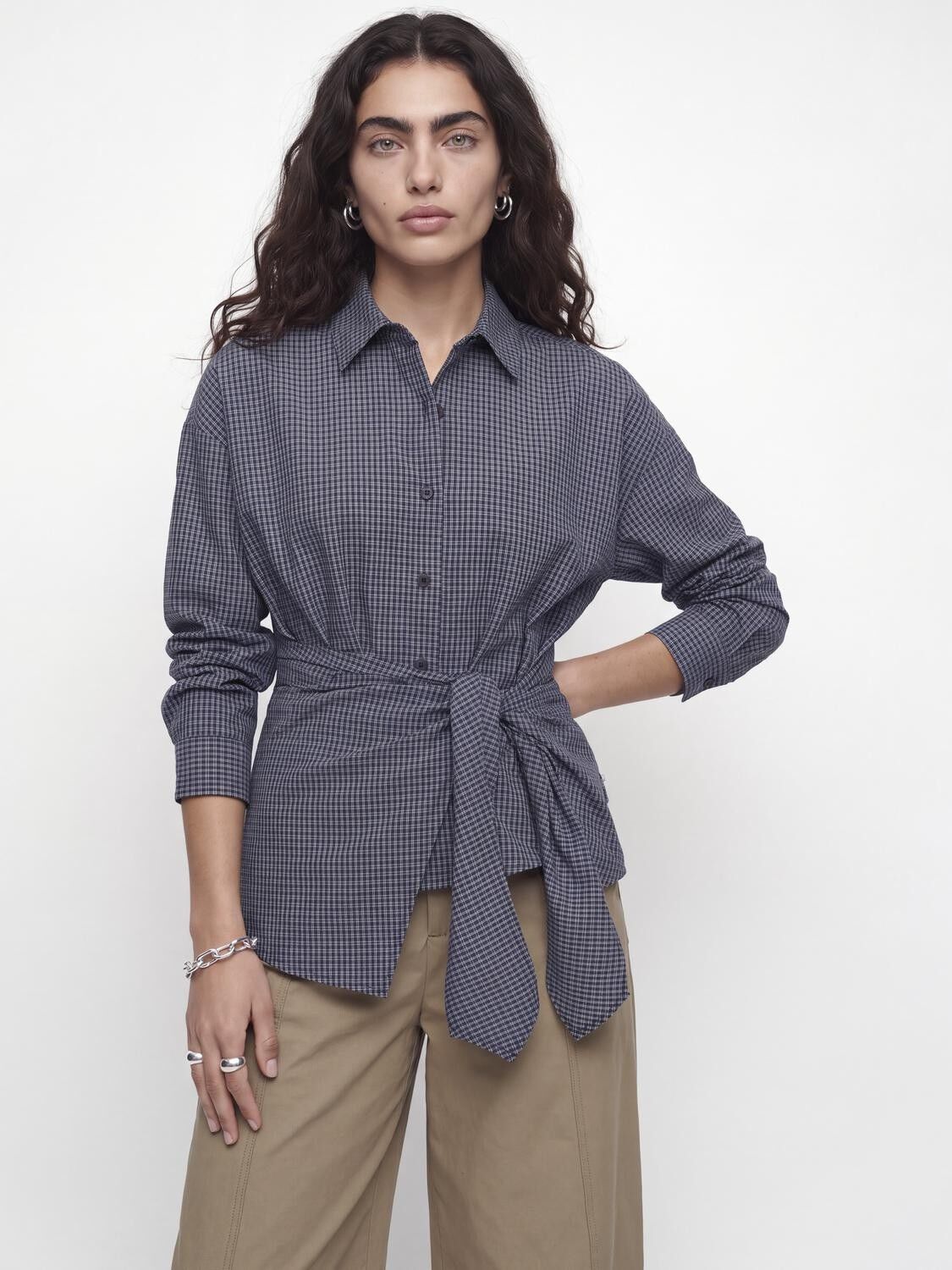 Jxviola Poplin Ls Wrap Tie Shirt Wvn
