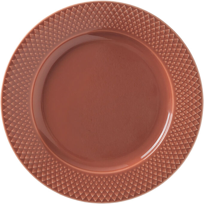 Rhombe Frokosttallerken &Oslash;23 cm terracotta porcel&aelig;n