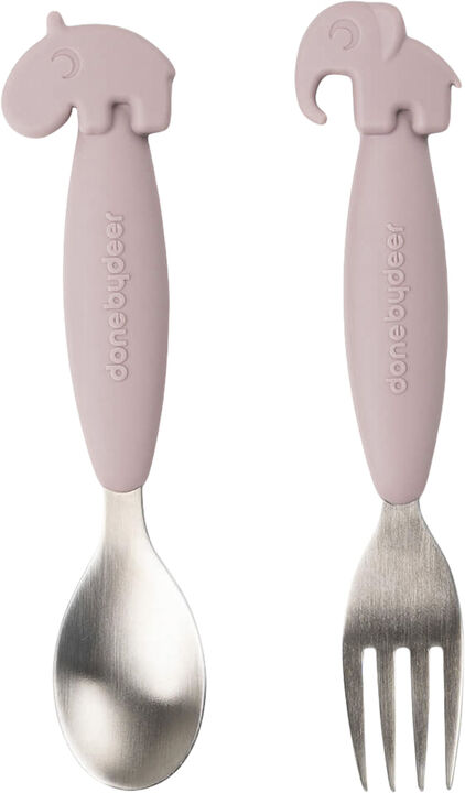 Easy-grip ske og gaffel sæt Deer friends Pudder