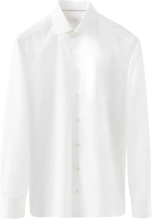 Contemporary Fit White Solid Elevated Twill Shirt