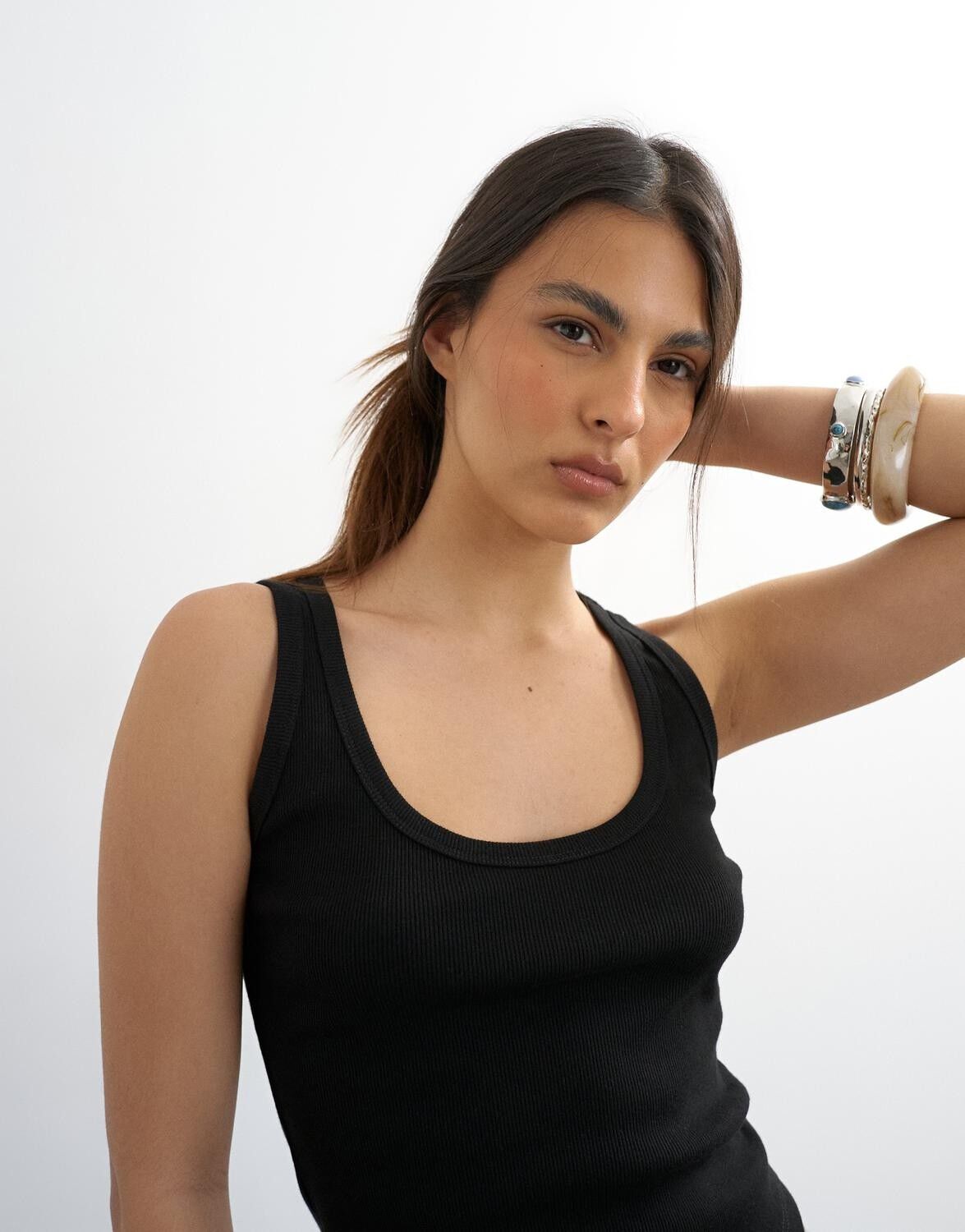 Tsbritt Sl Rib Scoop Curve Hem Vest Jrs