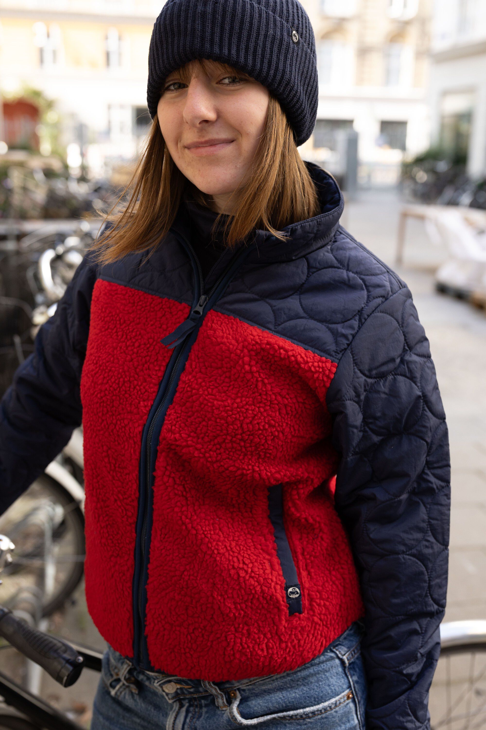 Danehazel Fleece Zip-Up Dk Navy/Dk Red