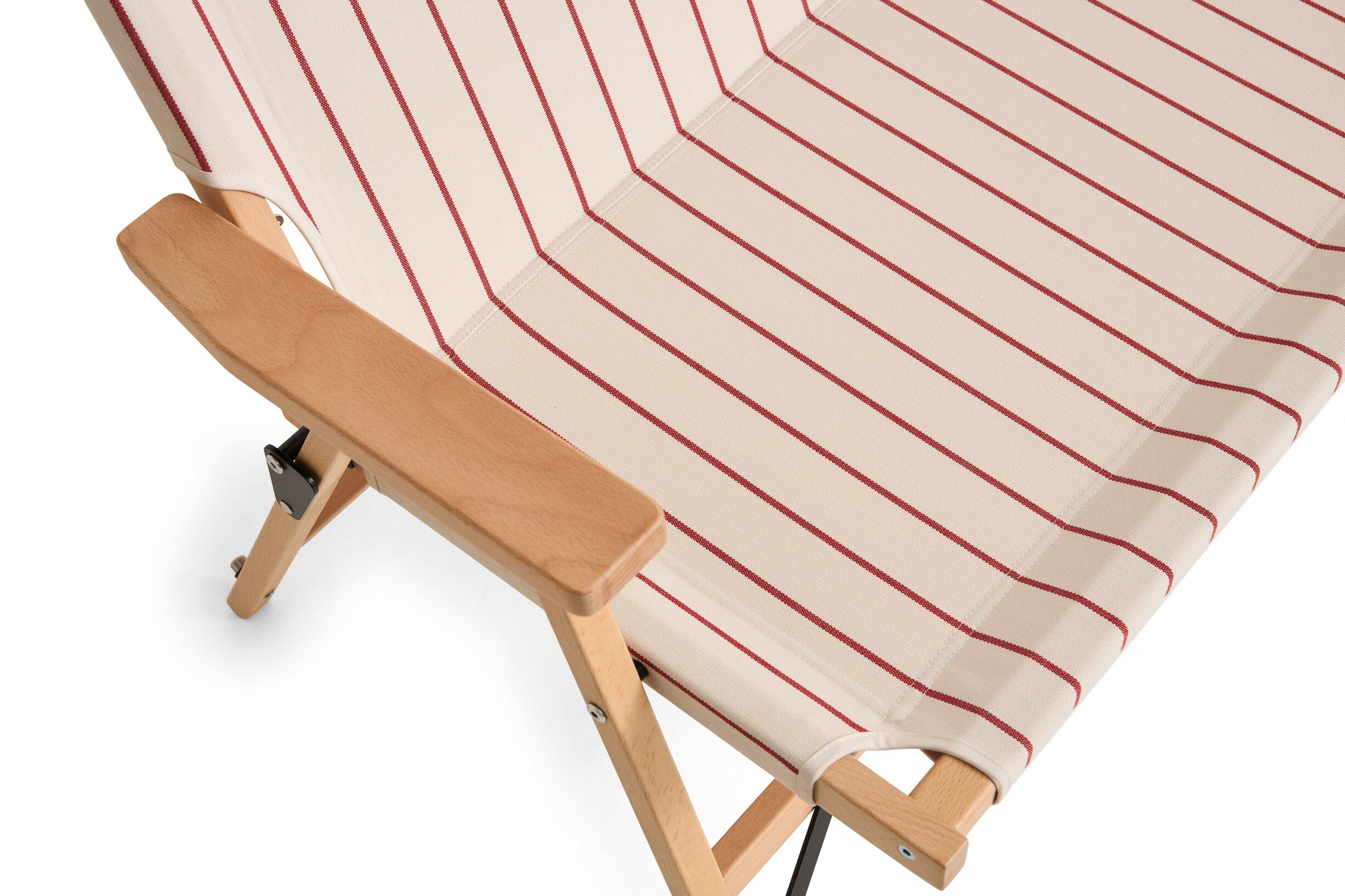 Outdoor Market Folding Sofa - Beige with red stripe -