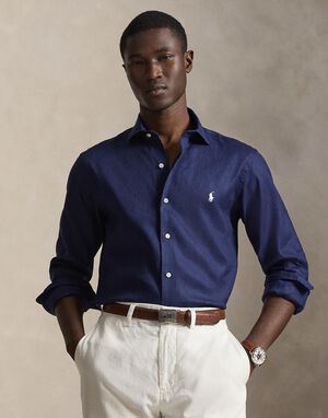 Custom Fit Linen-Blend Shirt