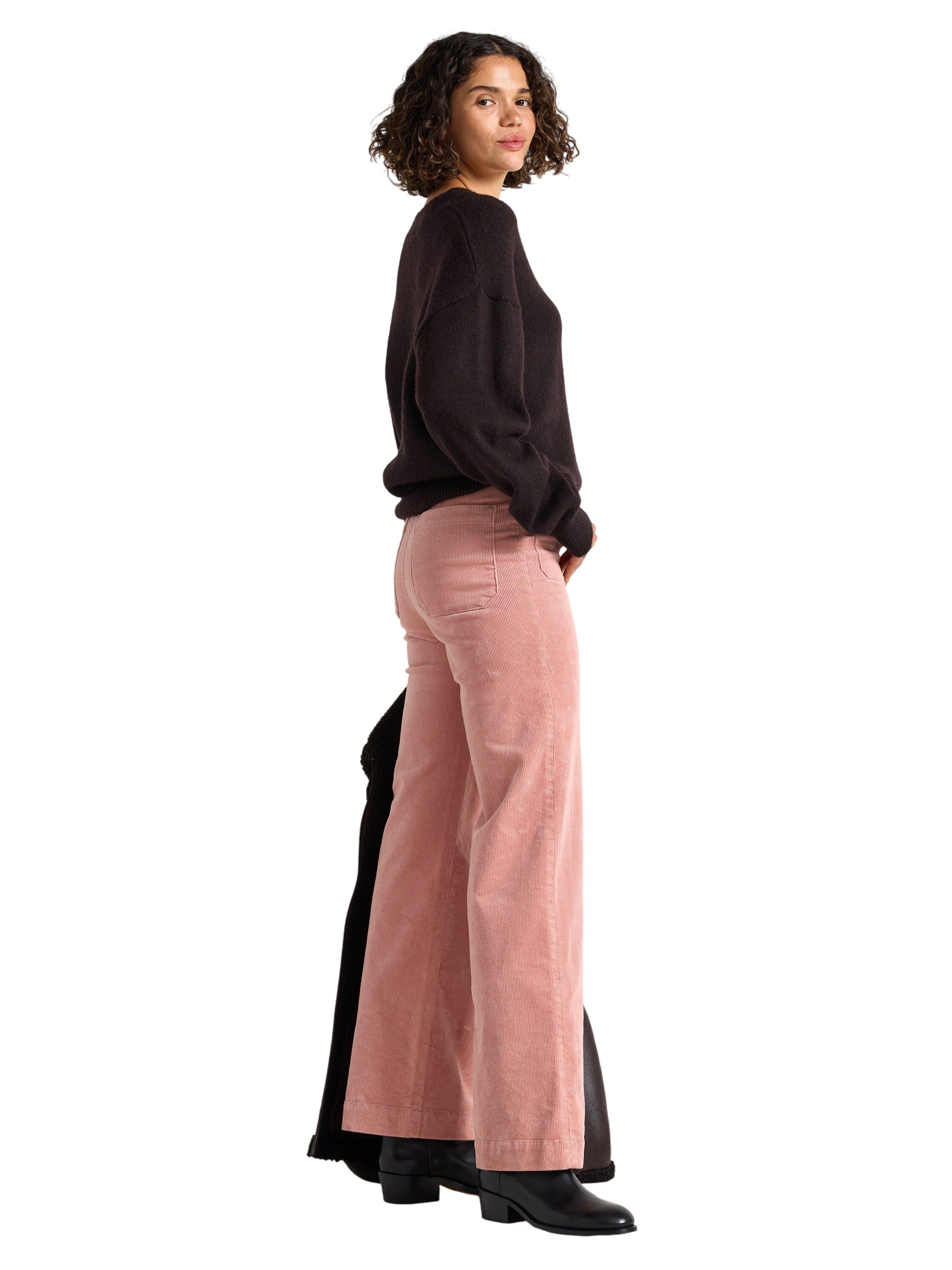 Bukser med h&oslash;y midje i kordfl&oslash;yel m