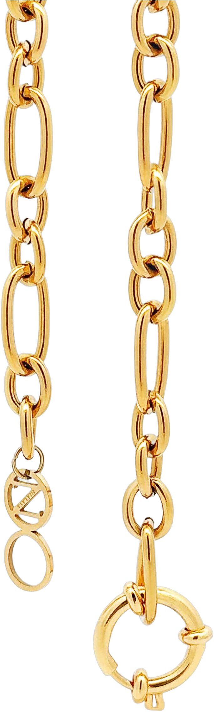 Women's Gold Cable Choker with Chunky Heart Pendant