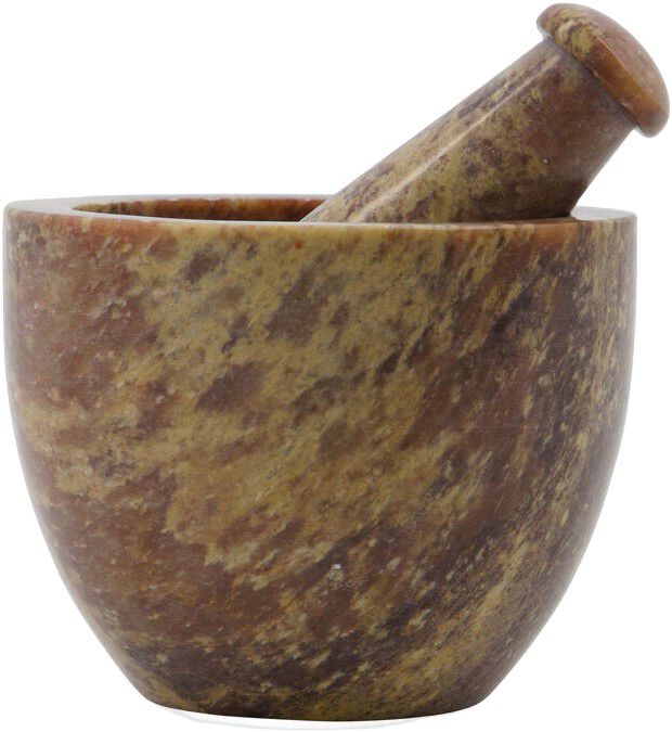 Mortar w. pestle, HDArb, Brown