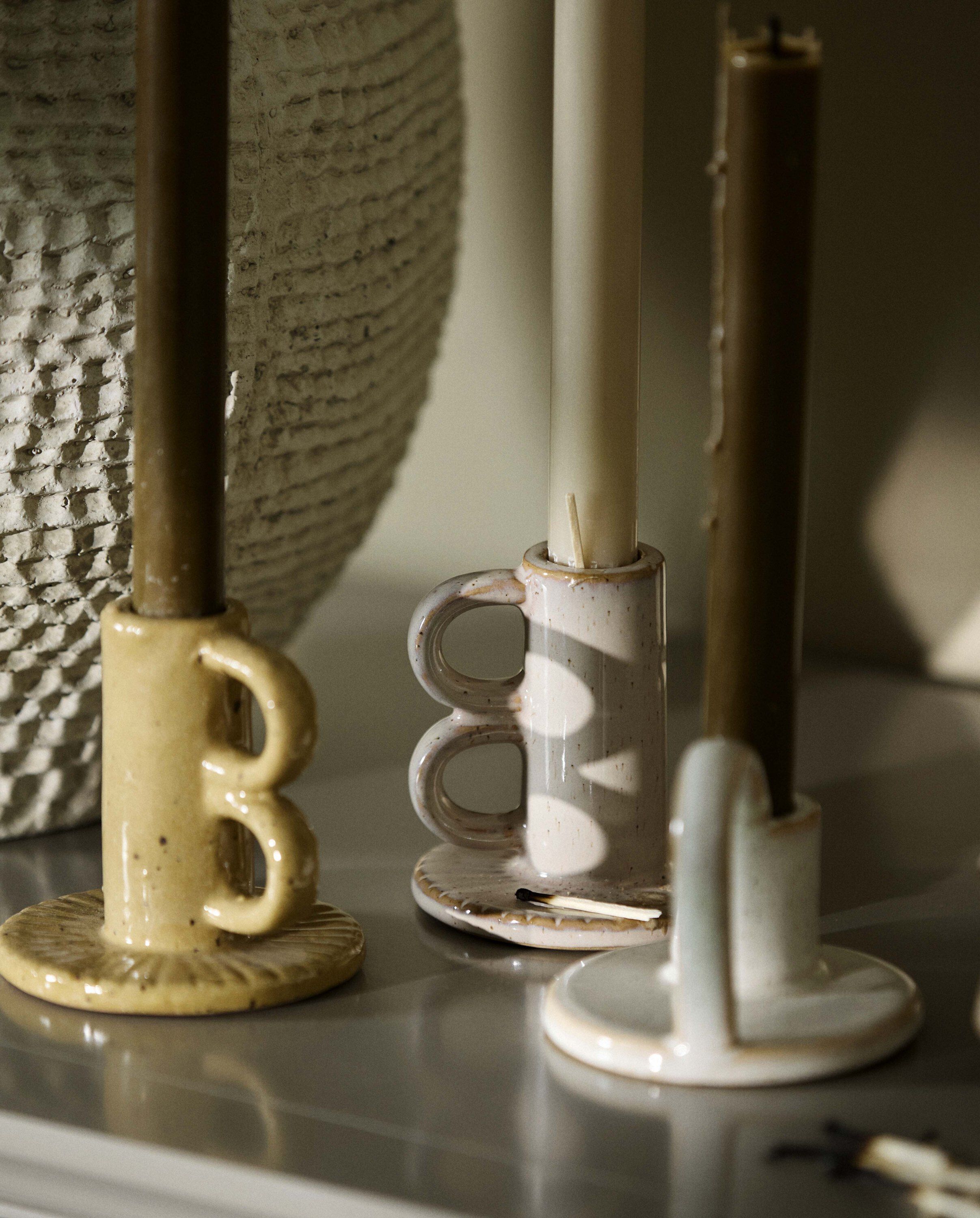 GAVDOS candle holder - beige