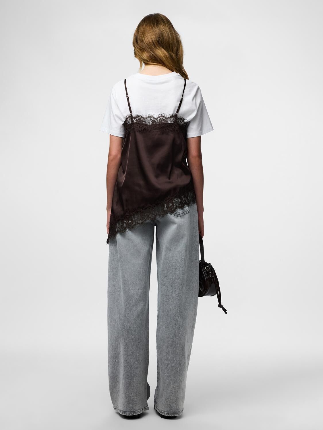 Pcnomi Strap Satin Lace Top Wvn