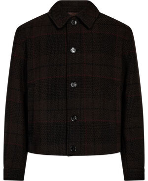 Wool-blend jacket check pattern