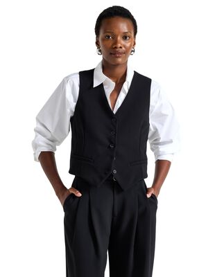 Klassisk vest med knaplukning foran