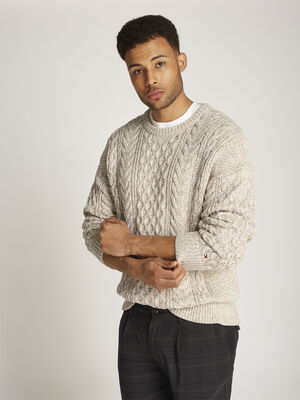 MOULINE ARAN CABLE CREW NECK