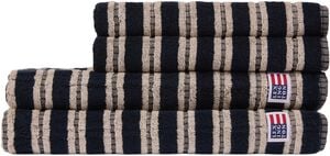 Striped Terry Towel Blackish Navy/Lt Beige
