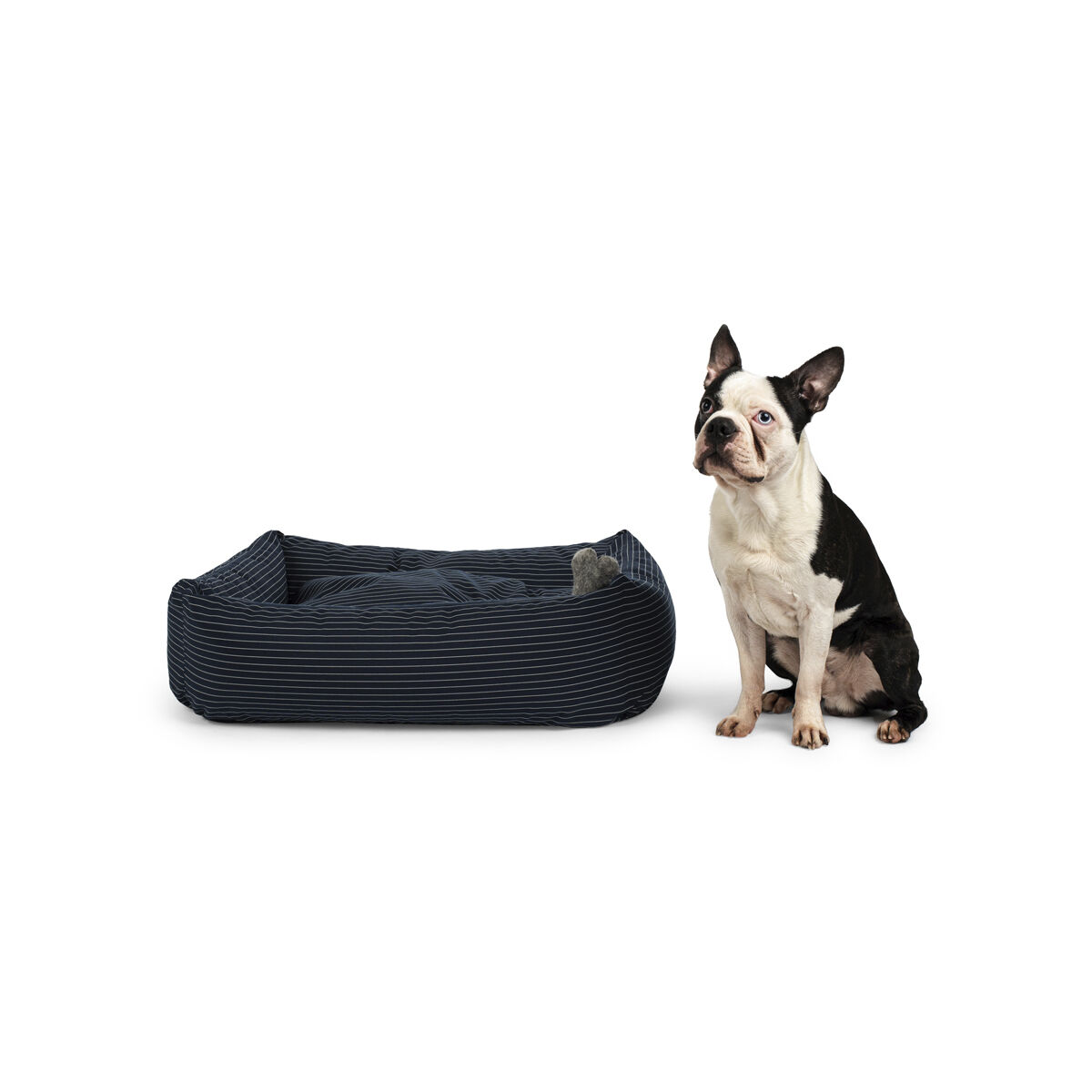 Fossflakes Dog bed Blue pinstripe