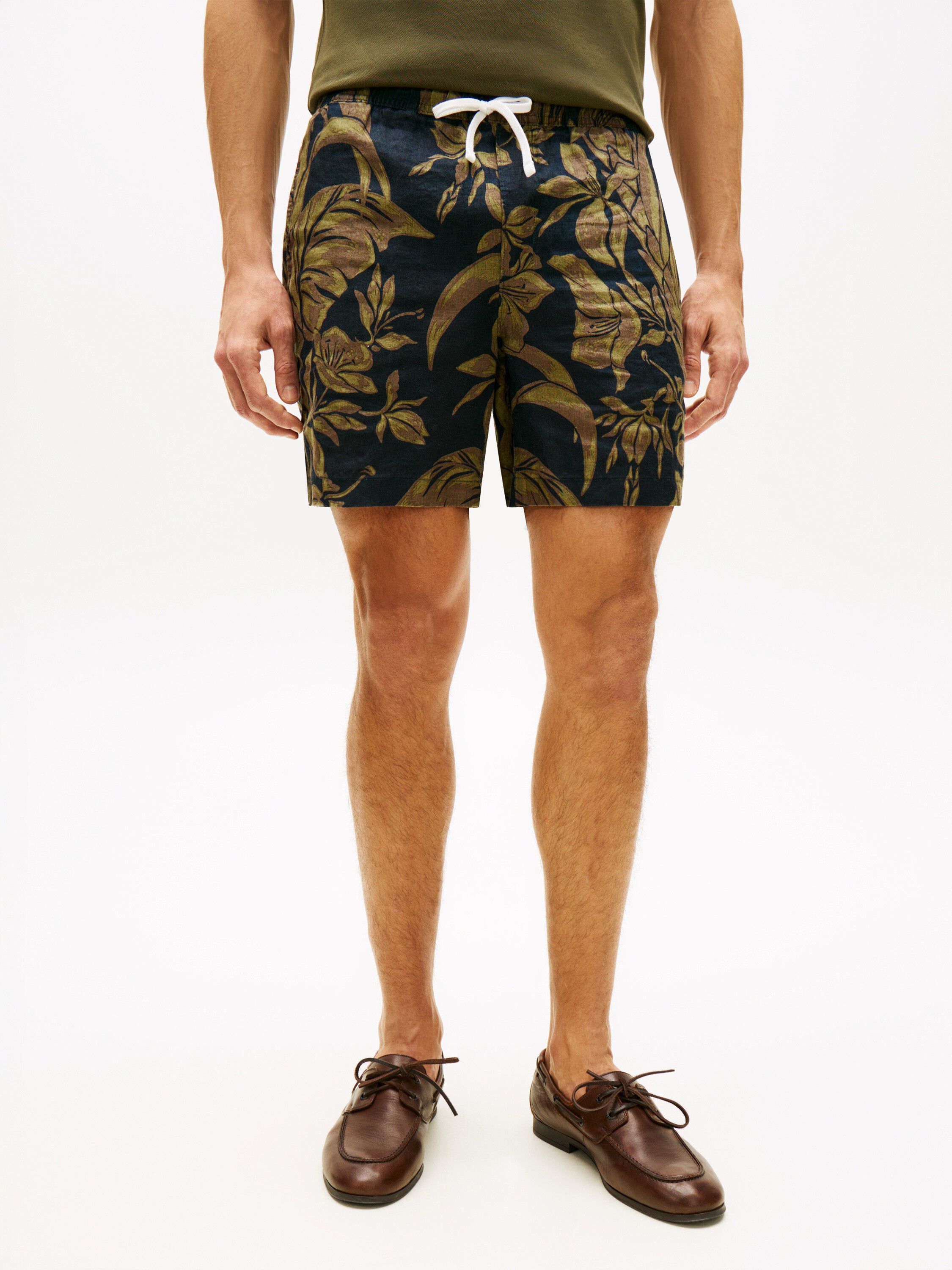 Dover Pure Linen Print 6" Inseam Chino Shorts