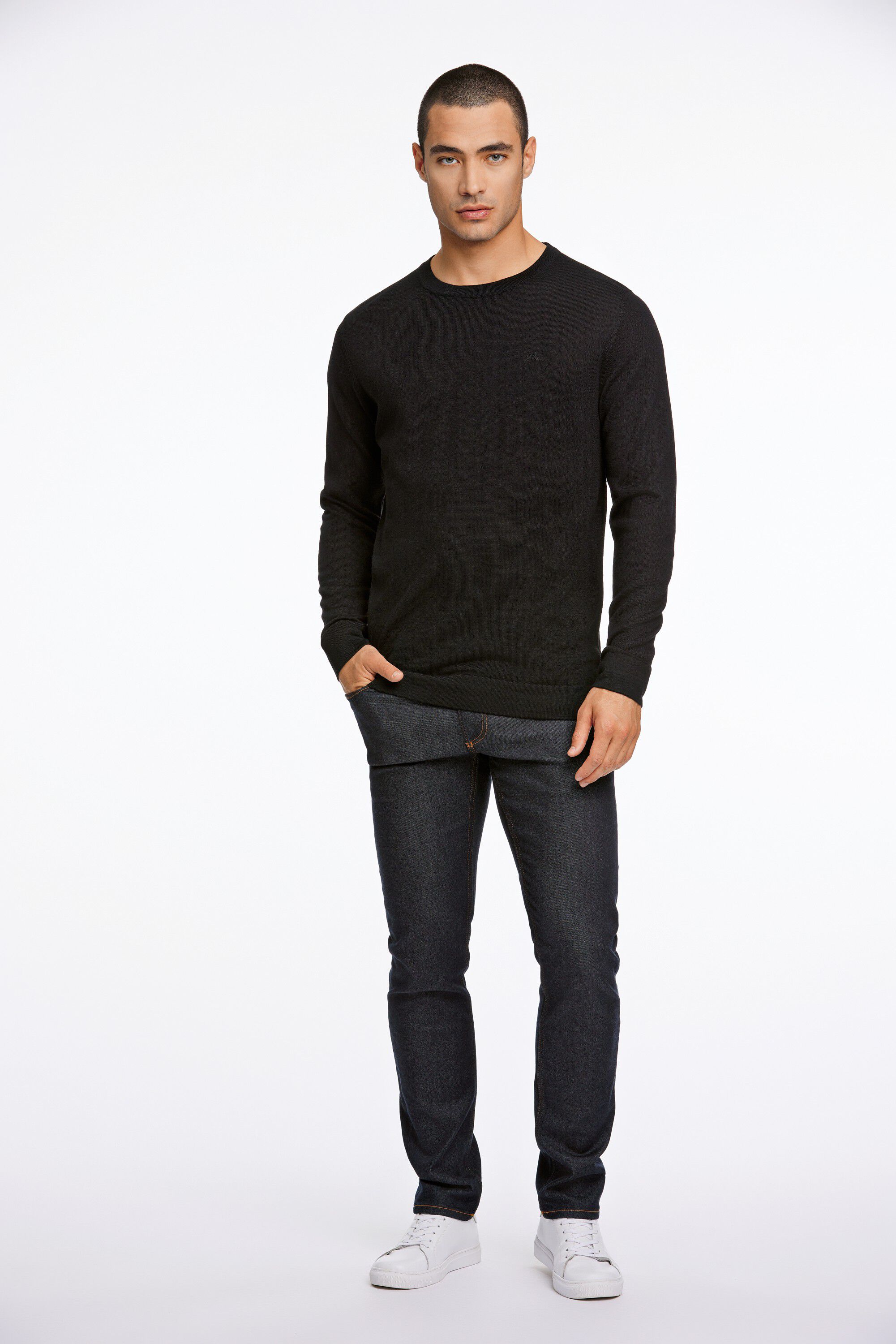 Merino strik med rund hals