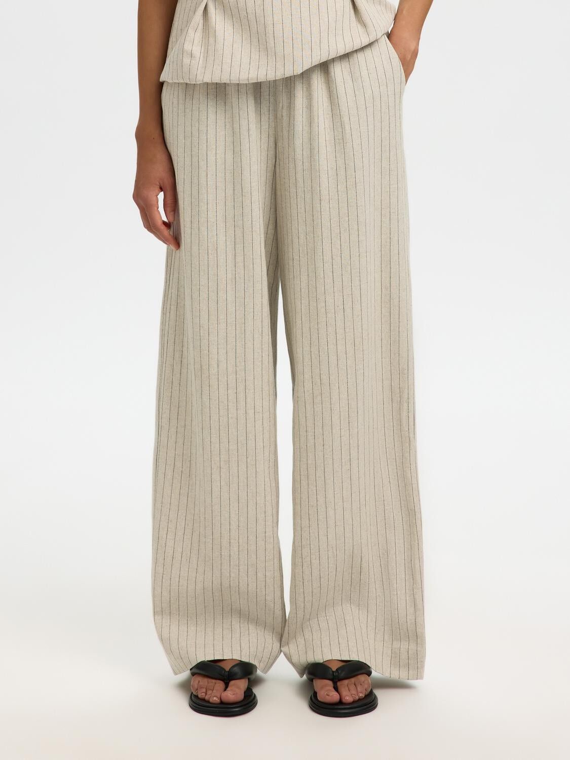 Slfmariam Mw Wide Linen Blend Pant B