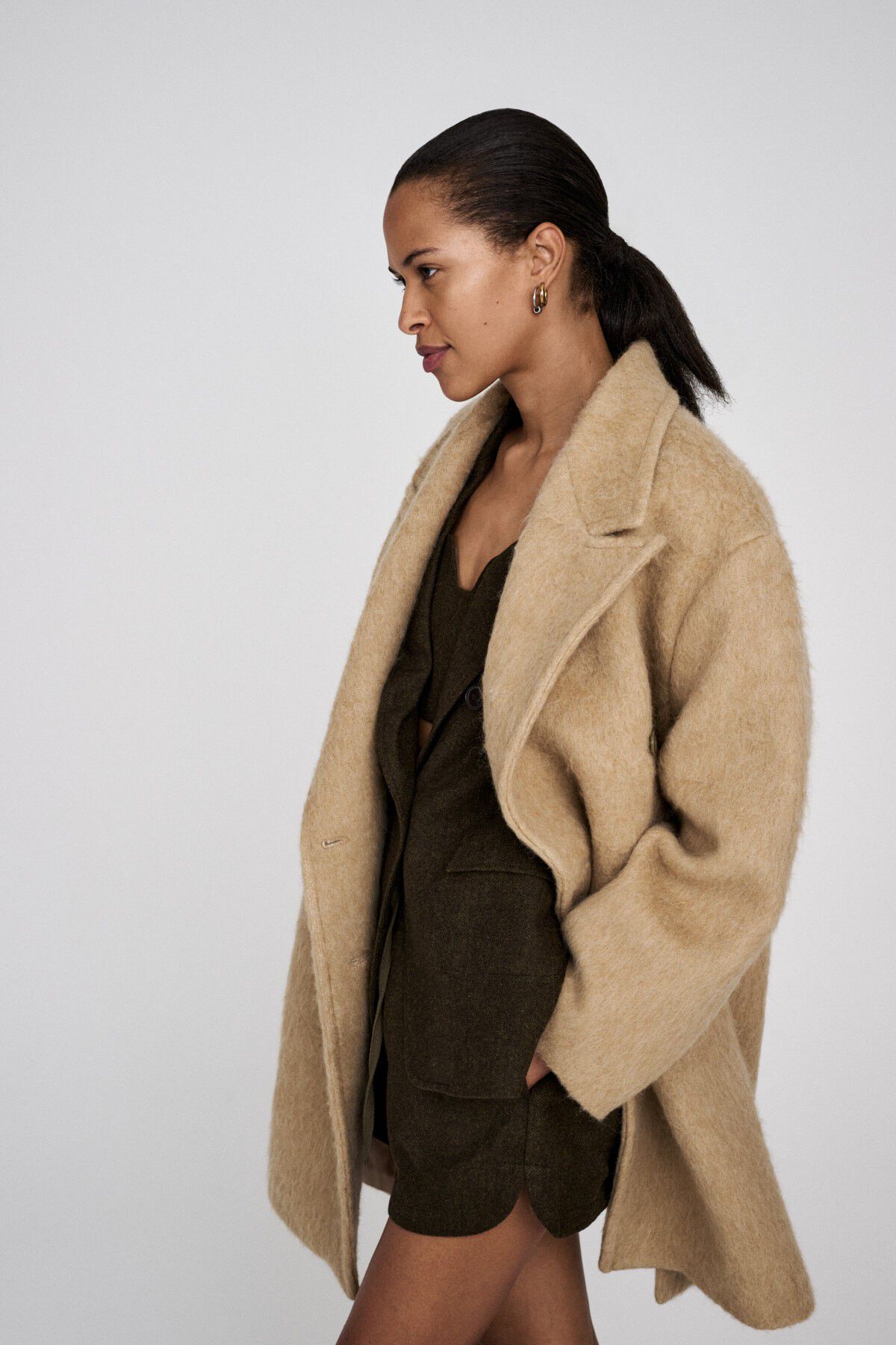 Fuzzy oversized coat - Leanna