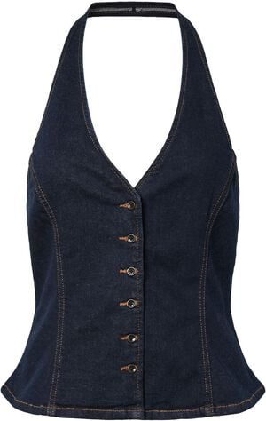 PCDAISY HALTERNECK DENIM TOP BC