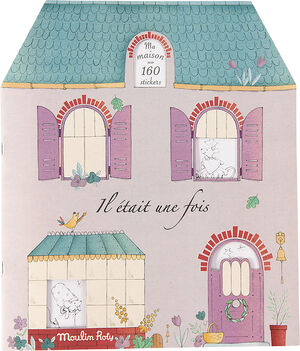 Moulin Roty - Malebog med 160 klistermærker - Hus