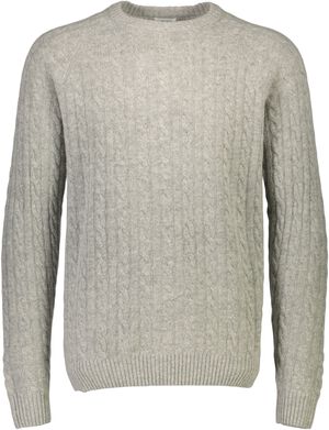 Lambswool raglan cable o-neck