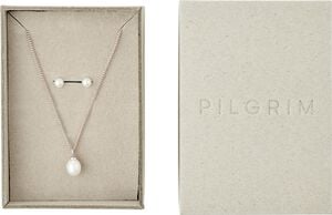 EVENA gift set, necklace & earstuds, silver-plated