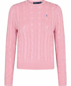 Cable-Knit Cotton Crewneck Sweater