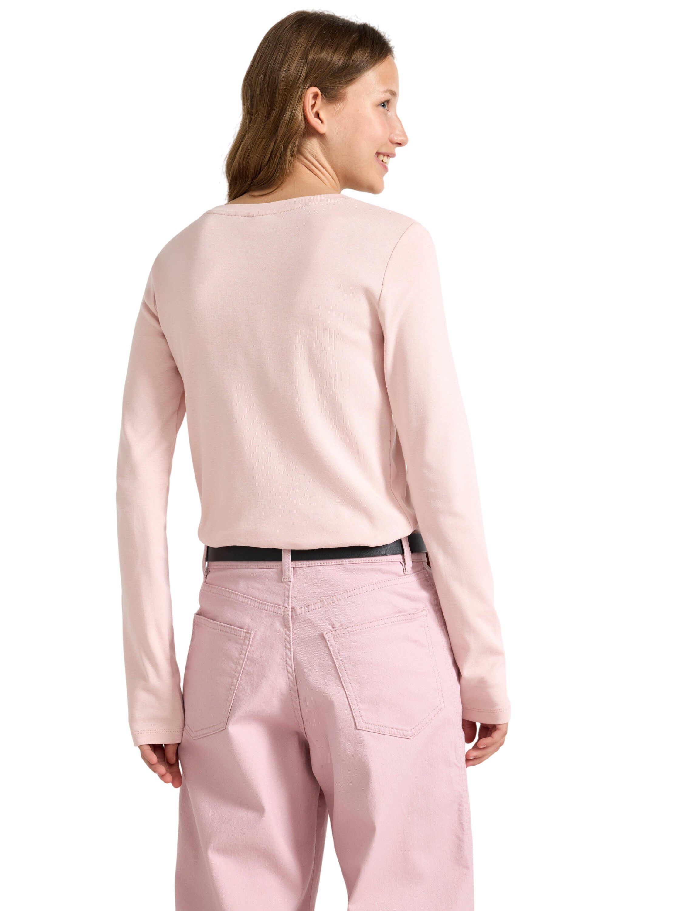 Long-sleeved top in soft cotton jer