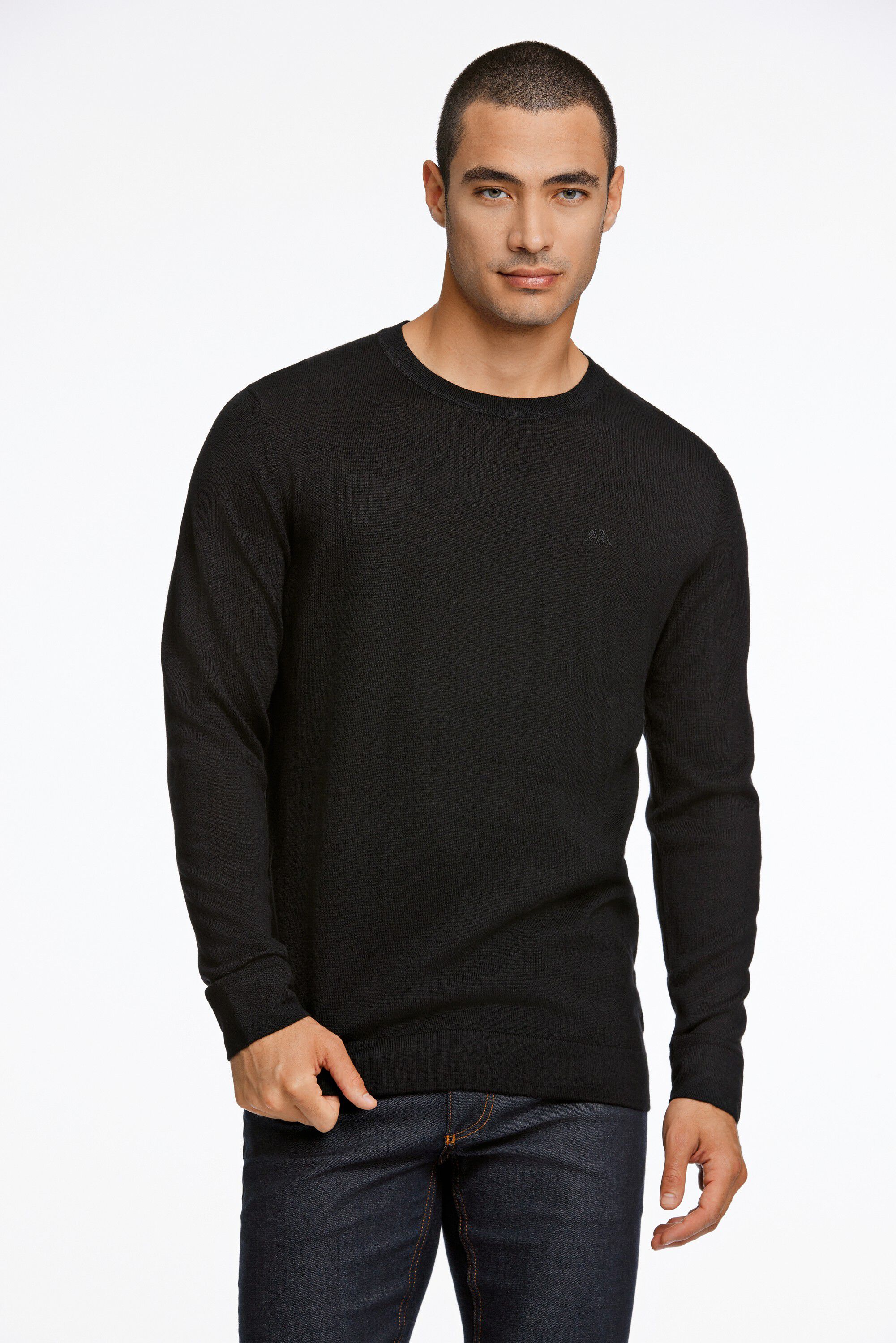 Merino strik med rund hals