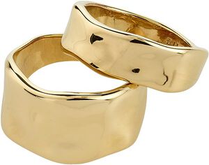 EMBER ringe 2-i-1 s&aelig;t, guldbelagt