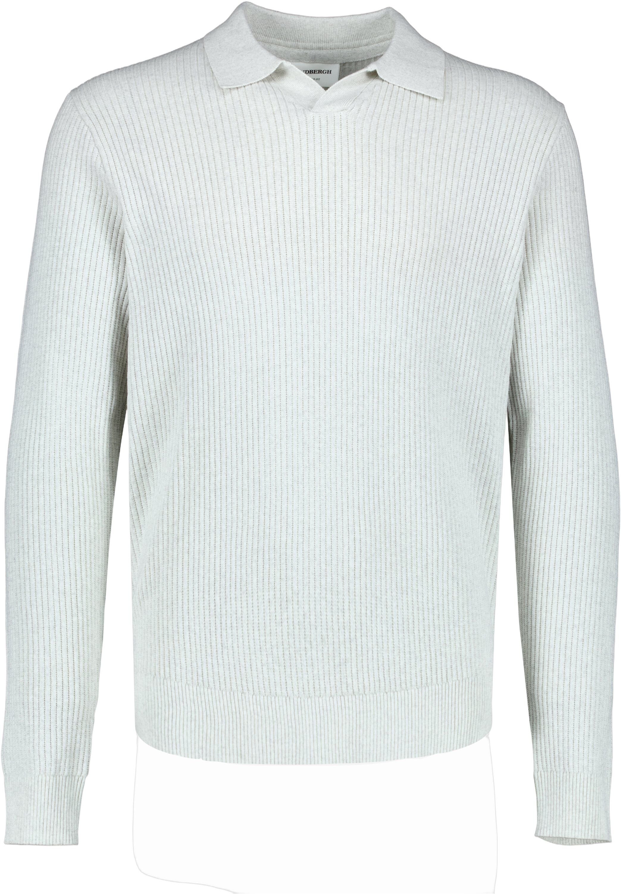 Ribbed L/S v-neck polo