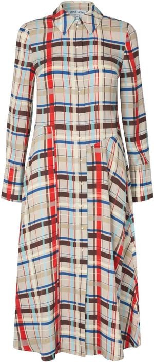 2263 Dry Viscose, Front Placket Midi Polo Dress