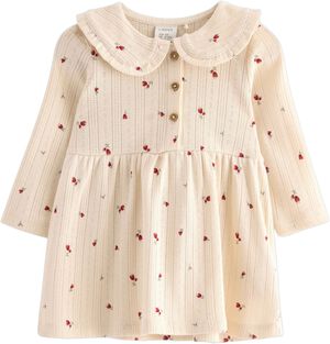 Långärmad klänning i mjuk bomull me