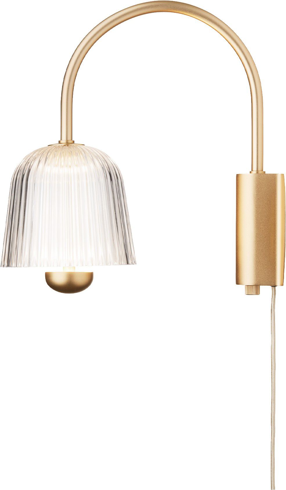 Asteea Wall, satin brass / ripple clear