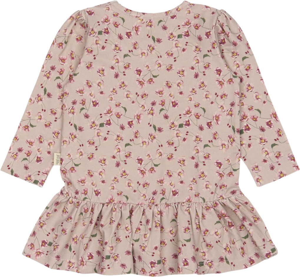 Dress L/S Gather Printed