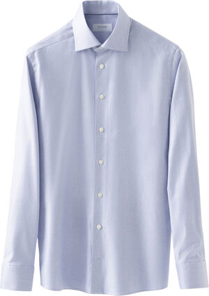Contemporary Fit Dark Blue Mélange Solid Cotton Tencel Lyocell Shirt
