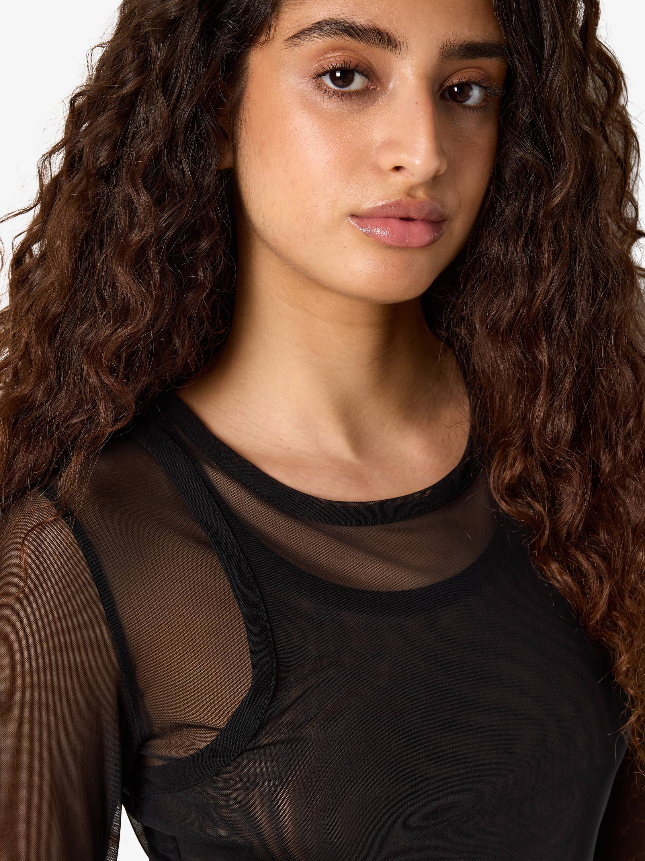 Nmjudith L/S Doublelayer Mesh Top Tnt/14