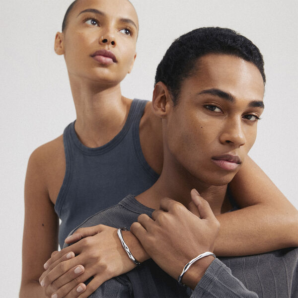 LIGHT recycled bangle silver-plated