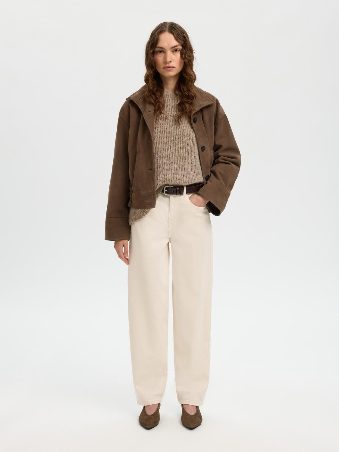 Slflulu Loose Ls Knit O-Neck