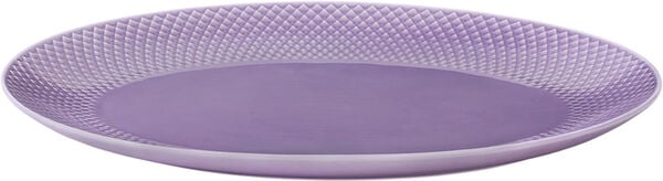 Rhombe Ovalt serveringsfad 35x26,5 lys lilla porcelæn