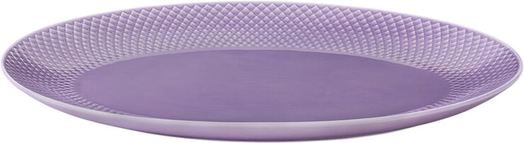 Rhombe Ovalt serveringsfad 35x26,5 lys lilla porcelæn
