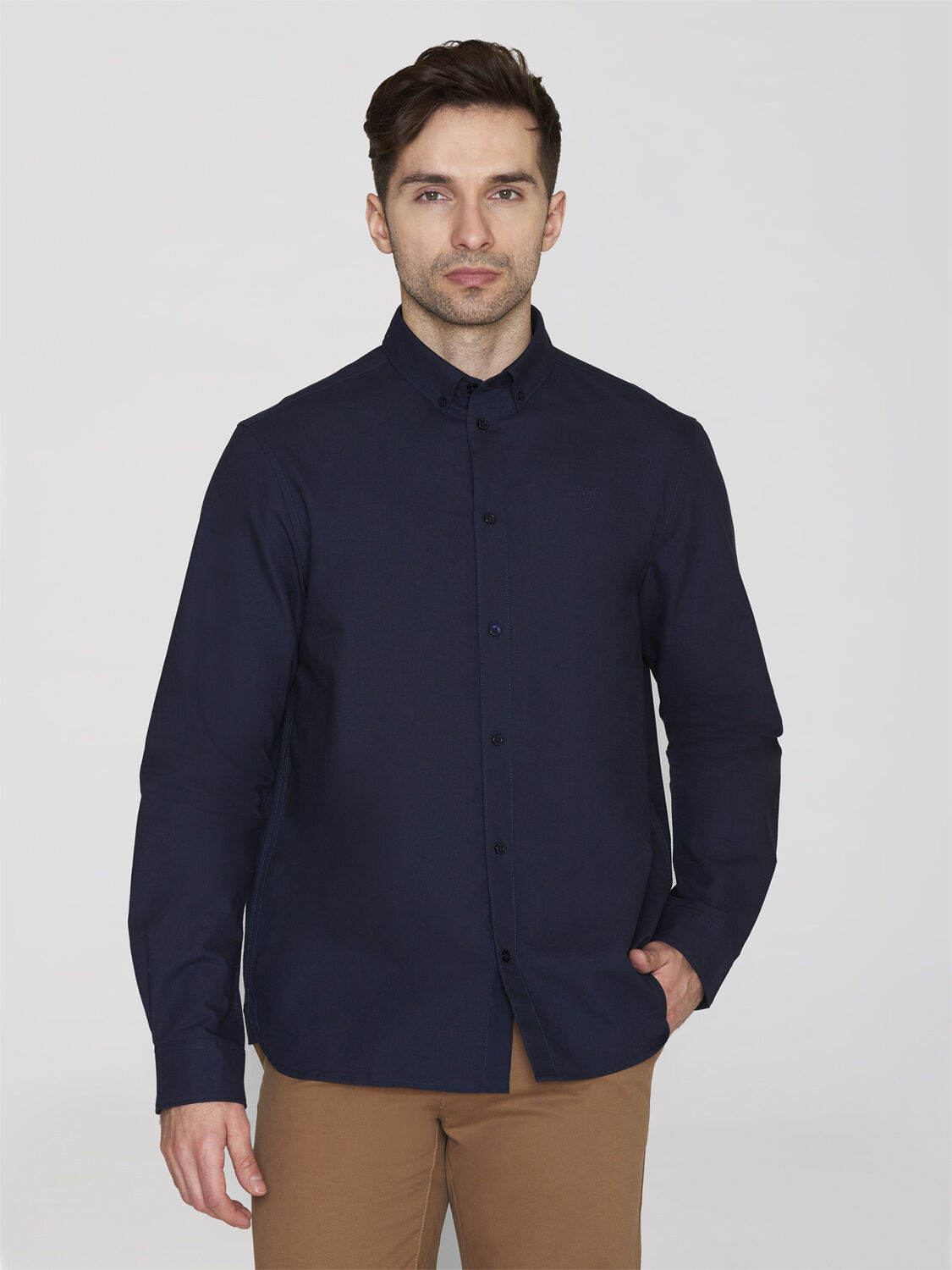 Harald Small owl oxford regular fit shirt - GOTS/Vegan