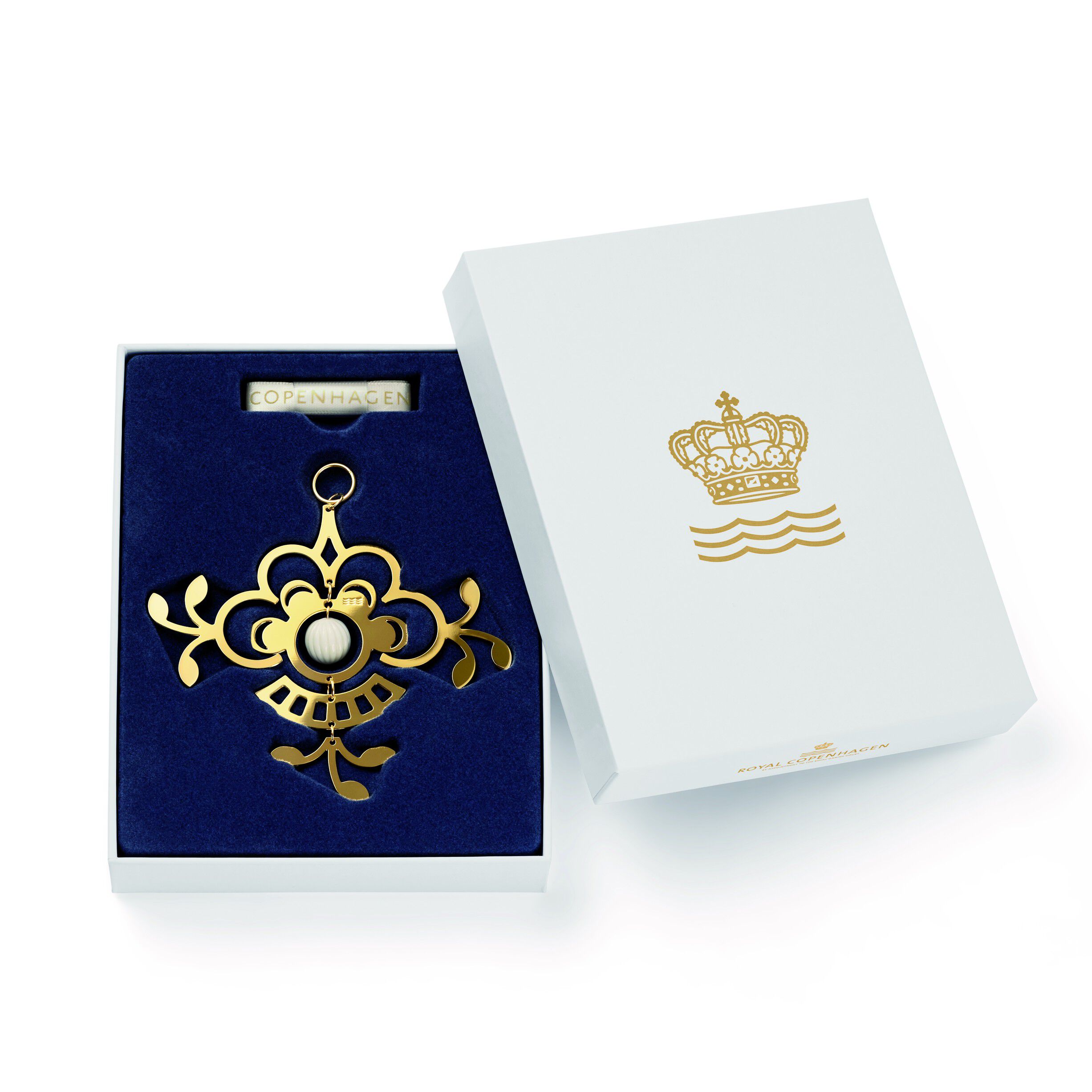 Forgyldt juleornament, blomst