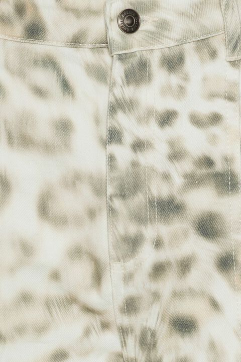 PRINTED DENIM CARGO PANTS