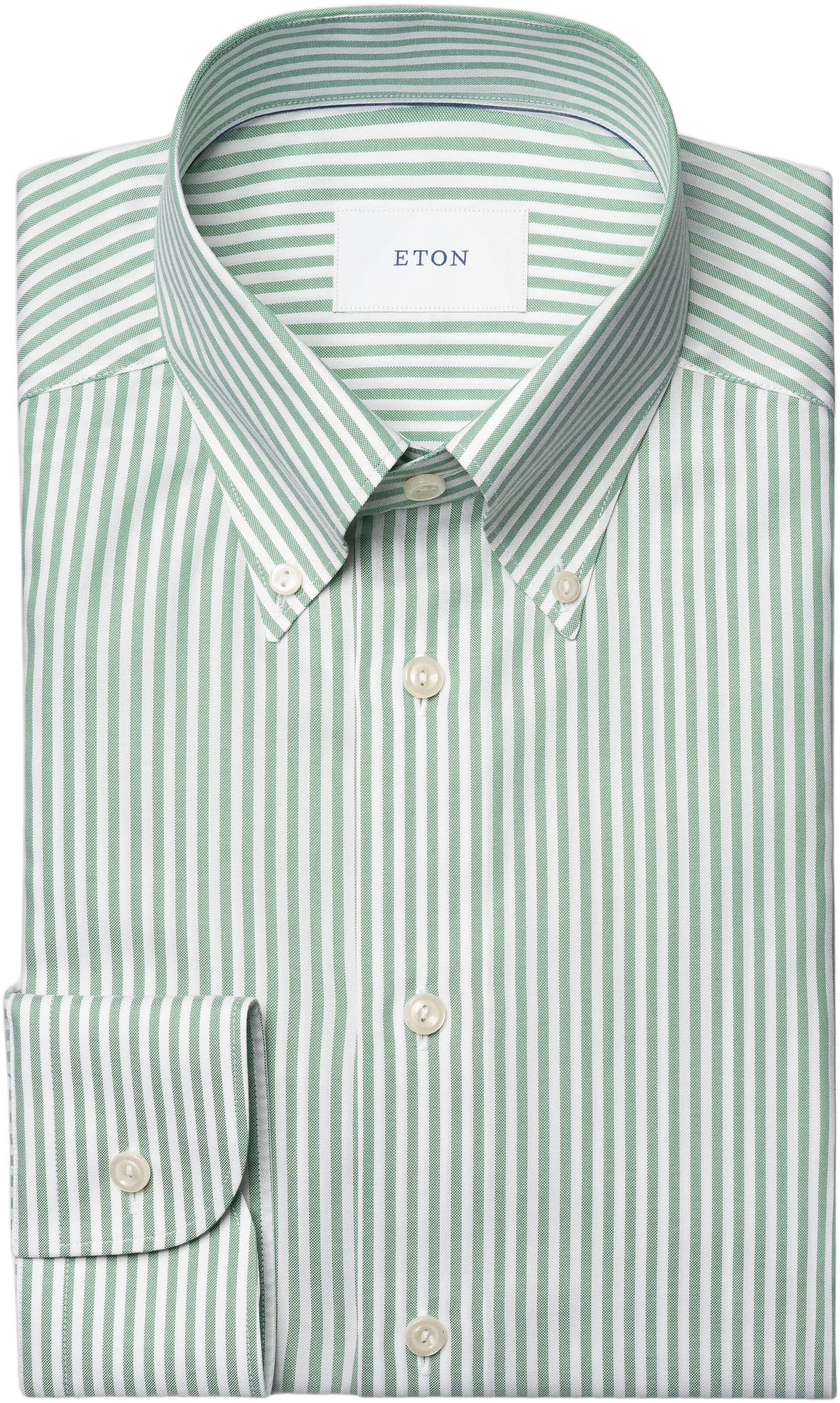 Contemporary Fit Mid green Striped Signature Oxford Shirt
