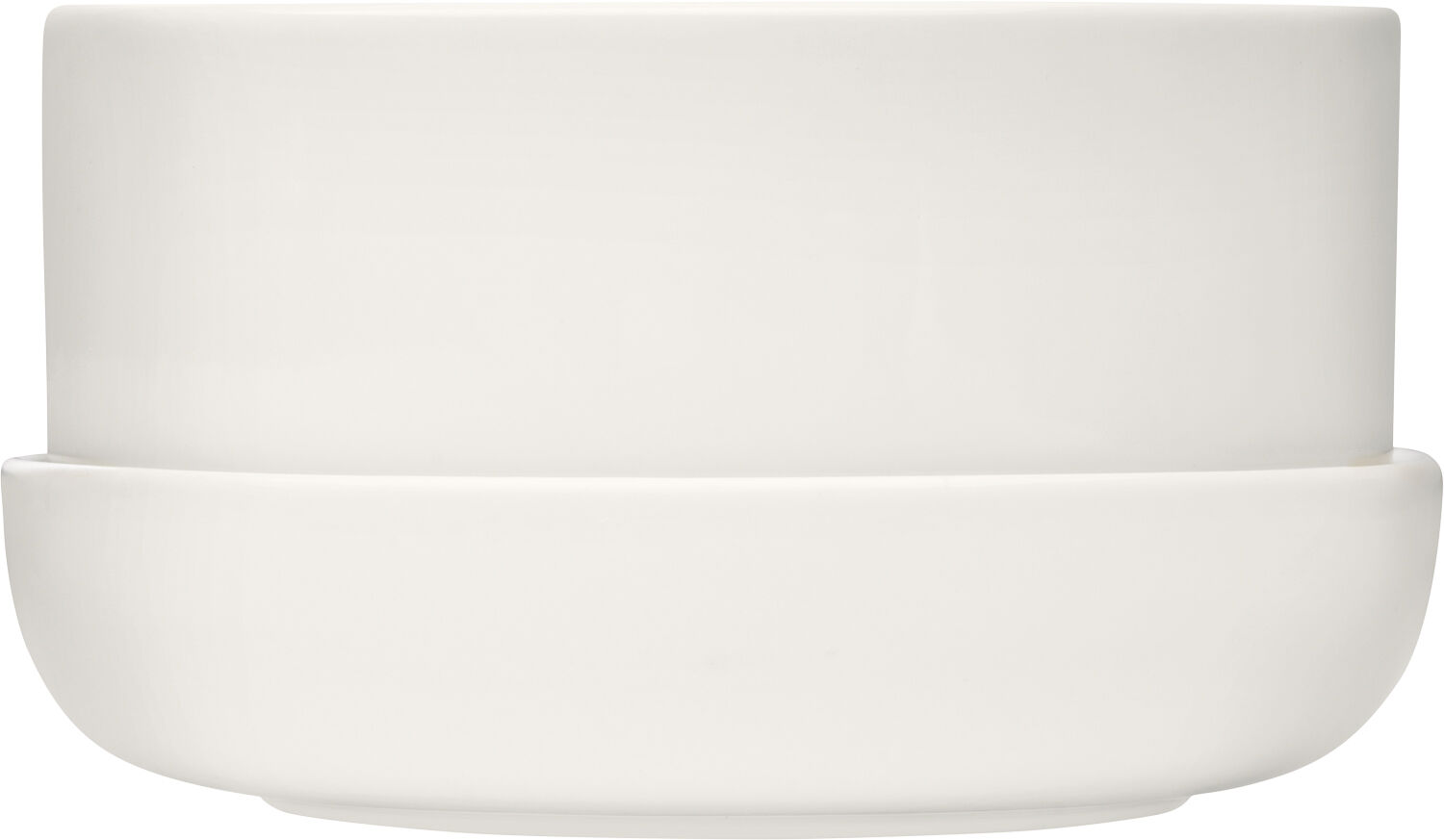 Nappula urtepotte m. undersk&aring;l hvid 24x13cm