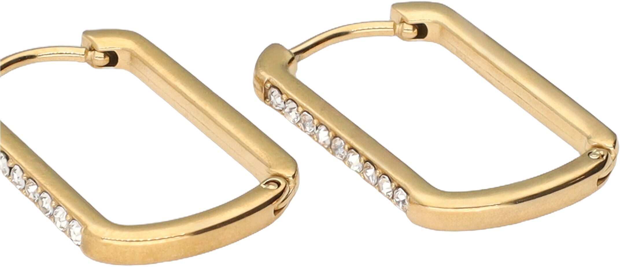 Earring square strass hoop midi