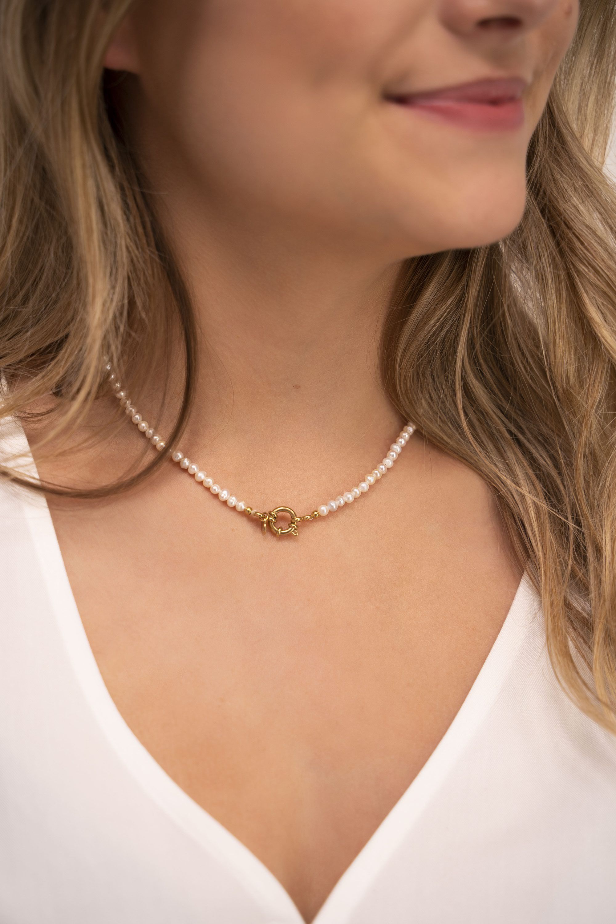 Pearls and locket necklace